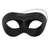 Svart maskeradmask för män för fester, kostumevenemang, justerbar passform, stilren design, PVC-material> Masker
