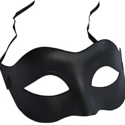 Svart matt klassisk venetiansk mask, maskerad, burlesk boll> Masker