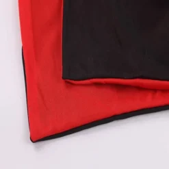 Svart och röd vändbar cape Halloween Cape Vampyrdräkt Maskerad Dracula Magiker Djävul Cosplay Vuxen Barn Röd och Svart Stå med Huva 150CM/59