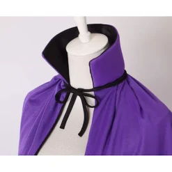 Svart och röd vändbar cape Halloween Cape Vampyrdräkt Maskerad Dracula Magiker Djävul Cosplay Vuxen Barn Lila och Svart Ståkrage 120CM/47