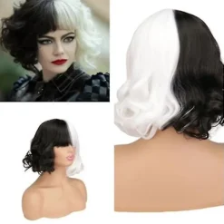 Svart och vit häxa Kuila peruk style1> Peruker