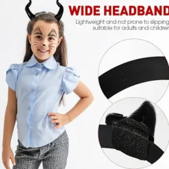 Svart Pannband Svart Pannband Svart Pannband Horn Pannband Halloween Ond Hårband Halloween Party Cosplay> Huvudbonader