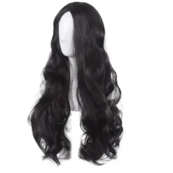 Svart peruk set för lockigt hår, festivalfest kan använda peruk set, svart peruk><noscript><img width=