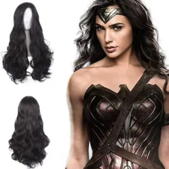 Svart peruk set för lockigt hår, festivalfest kan använda peruk set, bla> Peruker