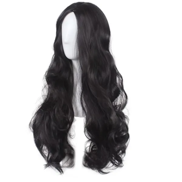 Svart perukset för lockigt hår, festivalfest kan använda perukset, bl> Peruker