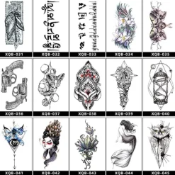 INF Svart Vattentät Tillfällig Tatueringsärm - Realistisk Halv Arms Tatueringsdekal 9> Smink