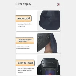 Svetsmössa Haklapp Lätt att Installera Anti-Motljus Interferens Hållbar Cape Svetsarhatt Skyddsmössor för Kvinnor & Män> Huvudbonader