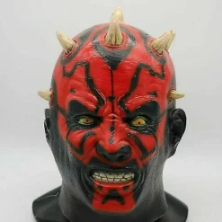 Szsh Star Wars Darth Maul Deluxe Vuxen Ondskefull Läskig Kostym Mask Latex Halloween Party> Masker