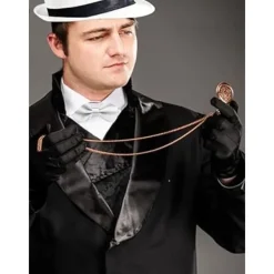 1920-talets herr accessoarer Flapper Gangster Set Great Gatsby kostym kit 20-tal med Trilby hatt elastisk mustasch hängslen herr fickur><noscript><img width=