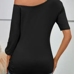 80-tals & 90-tals outfit för kvinnor, T-shirt, benvärmare, klänning, örhängen, armband, handskar Svart S S><noscript><img width=