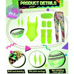 80-tals Aerobics Set med Dräkt & Benvärmare - 7 Delars Zebra Tryck Fitness Kollektion[JUN] Medium><noscript><img width=