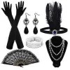 1920-tals Dam Flapper Tillbehör Retro Gatsby Kostym Tillbehör Set 20-tals Flapper Pannband Pärlhalsband Armband Örhängen Handskar -NMAOV( F)-XF20-> Tillbehör