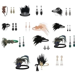 1920-tals Flappr Kostym Pannband Halsband Handsk Armband Gatsby M[DS] On siz><noscript><img width=