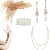 EURL 1920-tals Flapper Tiara "The Great Gatsby" Kostymtillbehör 1920-tals Flapper Pannband Pärlhalsband Handskar Plastställ> Tillbehör