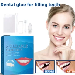 Tandfyllningssats Tillfällig Tandlim för Trasiga Tänder, Att Forma Hålen I Tanden, Halloween Smink Tandmodifiering> Smink