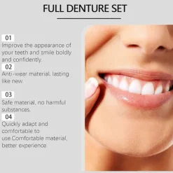 Tandprotes-kit, Funktionell Hemmagjord Tandprotes-kombination, Komplett Set med Övre och Nedre Falska Tänder, Förbättra Leendet, Ät & Drick 3PCS><noscript><img width=