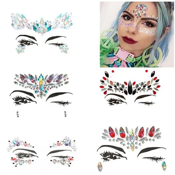 Tatuering klistermärke set Halloween Luminous Facial Gem Tattoo klistermärke, Cosplay> Smink