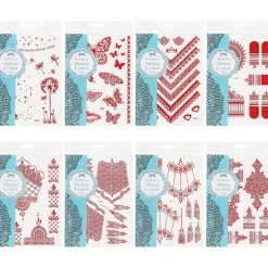 ORIGINAL OUTLET Tatueringsklistermärken Röda Temporary Tattoo Stickers Kvinnor Flickor Kroppsdekoration> Smink