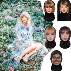 Taylor Swift 3D Mask Lisa 3D-Printad Rolig Huvtröja Ansikte Show Parodi Knepig Balaclava><noscript><img width=