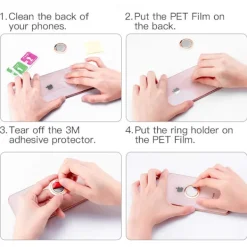 Telefonringhållare, Ultratunn 360° Roterande Fingergrepp Ringhållare Kompatibel med Magnetisk Bilhållare för iPhone Samsung Galaxy (Roséguld)-FA-><noscript><img width=