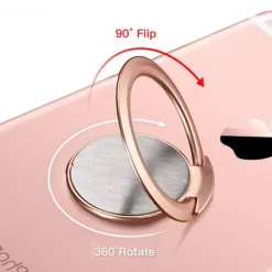 Telefonringhållare, Ultratunn 360° Roterande Fingergrepp Ringhållare Kompatibel med Magnetisk Bilhållare för iPhone Samsung Galaxy (Roséguld)-FA-><noscript><img width=