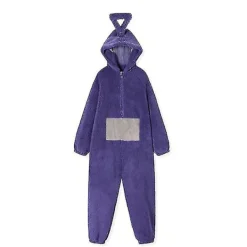 Teletubbies Onesie Pyjamas för Vuxna Tjock Korallfleece Lila Lila -FF- M> Dräkter