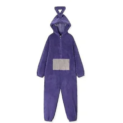 Teletubbies Onesie Pyjamas för Vuxna Tjock Korallfleece Lila L> Dräkter
