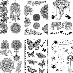 Temporary Tattoo Black Art Sticker Women Spets (6 delar)> Smink
