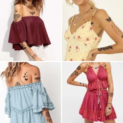 Temporary Tattoo Black Art Sticker Women Spets (6 delar)><noscript><img width=