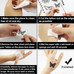 Temporary Tattoo Black Art Sticker Women Spets (6 delar)><noscript><img width=