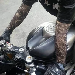 Temporär Fake Slip On Tatuering Arm Ärm Cykling Basket Solskydd Armband för Män och Kvinnor, 5-Pack><noscript><img width=