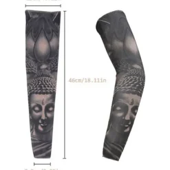 Temporär Fake Slip On Tatuering Arm Ärm Cykling Basket Solskydd Armband för Män och Kvinnor, 5-Pack> Smink