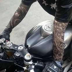 Temporära falska slip-on tatuering armärmar cykling basket solskyddsärmar för män och kvinnor, 5-pack><noscript><img width=