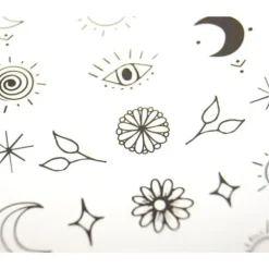 GLOBAL GIFT Temporära tatueringar - - Minimalistiska symboler - Svart - Guldplätering - Vattentåliga> Smink