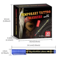 Temporära tatueringsmarkörer för huden, 30 kroppsmarkörer för vuxna och barn><noscript><img width=