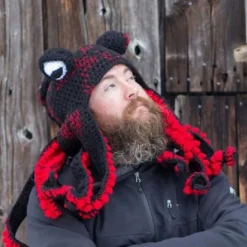 Tentakelhatt Handvävd bläckfiskhatt Jul Halloween Cosplay Purple Z X><noscript><img width=