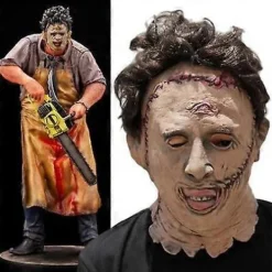Texas Chainsaw Massacre Leatherface Mask – Latex Läskig Halloween Cosplay Mask för Filmkostymfester & Karnevalsevenemang><noscript><img width=