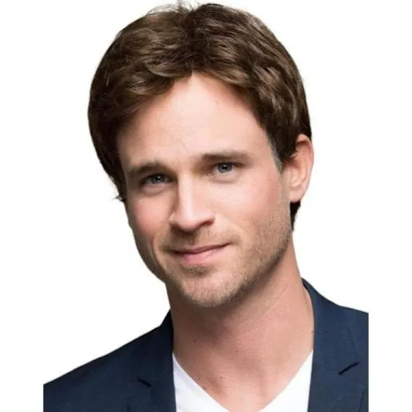 TG Herr Peruk Snygg Brun Kort Rak Peruk Lager Peruk Fest> Peruker