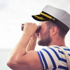 TG Vuxen Sjömansmössa Justerbar Kaptenshatt Cosplay Sjömansskepp Båtkaptenhatt för Sjömansmarinadmiral><noscript><img width=