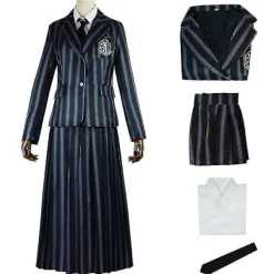 The Adams Family Cosplay onsdag onsdag film och tv med samma cosplay onsdag skoldräkt [utan väst] . XL> Dräkter