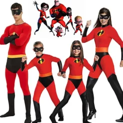 The Incredibles Costume Jack Parr Cosplay Jumpsuit Incredibles Bob Parr Cosplay Adult Kid Bodysuit Mask Suit Halloween Costume _iu -a 150> Dräkter