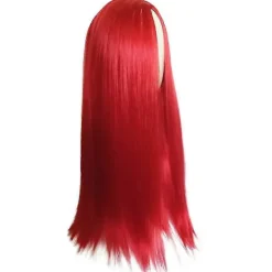 The Nightmare Before Christmas Sally Röd Lång Rak Hårfärg Halloween Cosplay Party Fancy Dress Peruk Prop (FMY).I><noscript><img width=