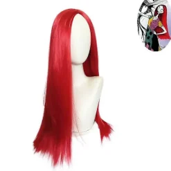 The Nightmare Before Christmas Sally Röd Långt Rakt Hår Halloween Cosplay Party Maskerad Peruk Rekvisita> Peruker