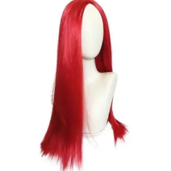 FMYSJ The Nightmare Before Christmas Sally Röd Lång Rak Hårfärg Halloween Cosplay Party Fancy Dress Peruk Prop (FMY)> Peruker