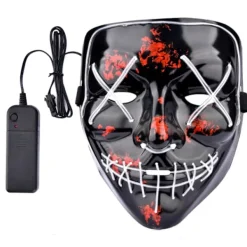 Delivast The Purge El Wire Halloween LED Mask Svart (Gul) 5-Pack><noscript><img width=