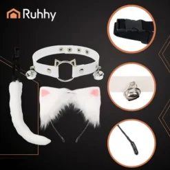 Therian Cosplay Set - Svans, öron & halsband - 3-delar><noscript><img width=