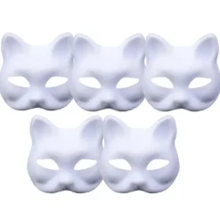 Therian Mask Kattmask, DIY Blanko Vita Papperskattmasker att Dekorera, Anpassningsbara Graffiti-färdiga Designer, Idealisk för Handmålning Cosplay Juni 6.15 | Fyndiq> Masker