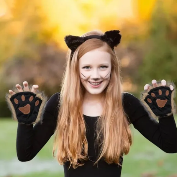 Therian Paws, Katt tass 1 Par Halvfinger Therian Paws Söta broderade päls tassar Dekorativa realistiska tasshandskar för barn vuxna cosplay scen, | Fyndiq> Tillbehör