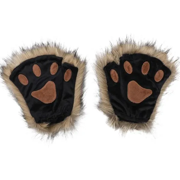 Therian Paws, Katt tass 1 Par Halvfinger Therian Paws Söta broderade päls tassar Dekorativa realistiska tasshandskar för barn vuxna cosplay scen, | Fyndiq> Tillbehör