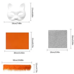 Therians Mask Set DIY Pälsdjursmask för Halloween Cosplay - Räv- och Kattmask med Päls, Ögonnät, Filtark><noscript><img width=